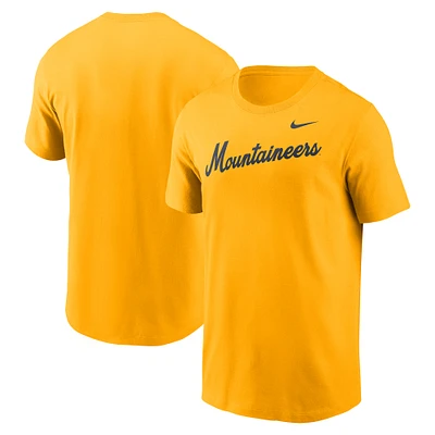 Men's Nike Gold West Virginia Mountaineers Baseball Wordmark T-Shirt
