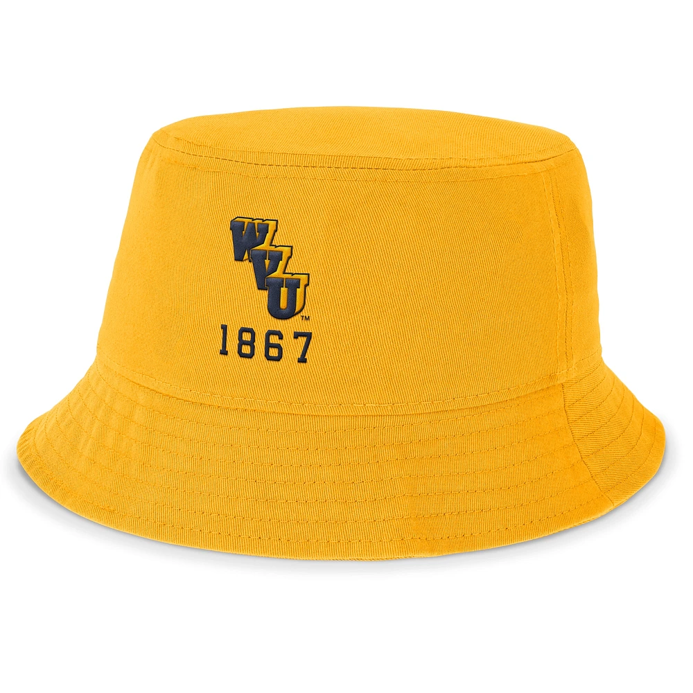 Chapeau bob Legacy Apex Nike pour hommes, doré, West Virginia Mountaineers