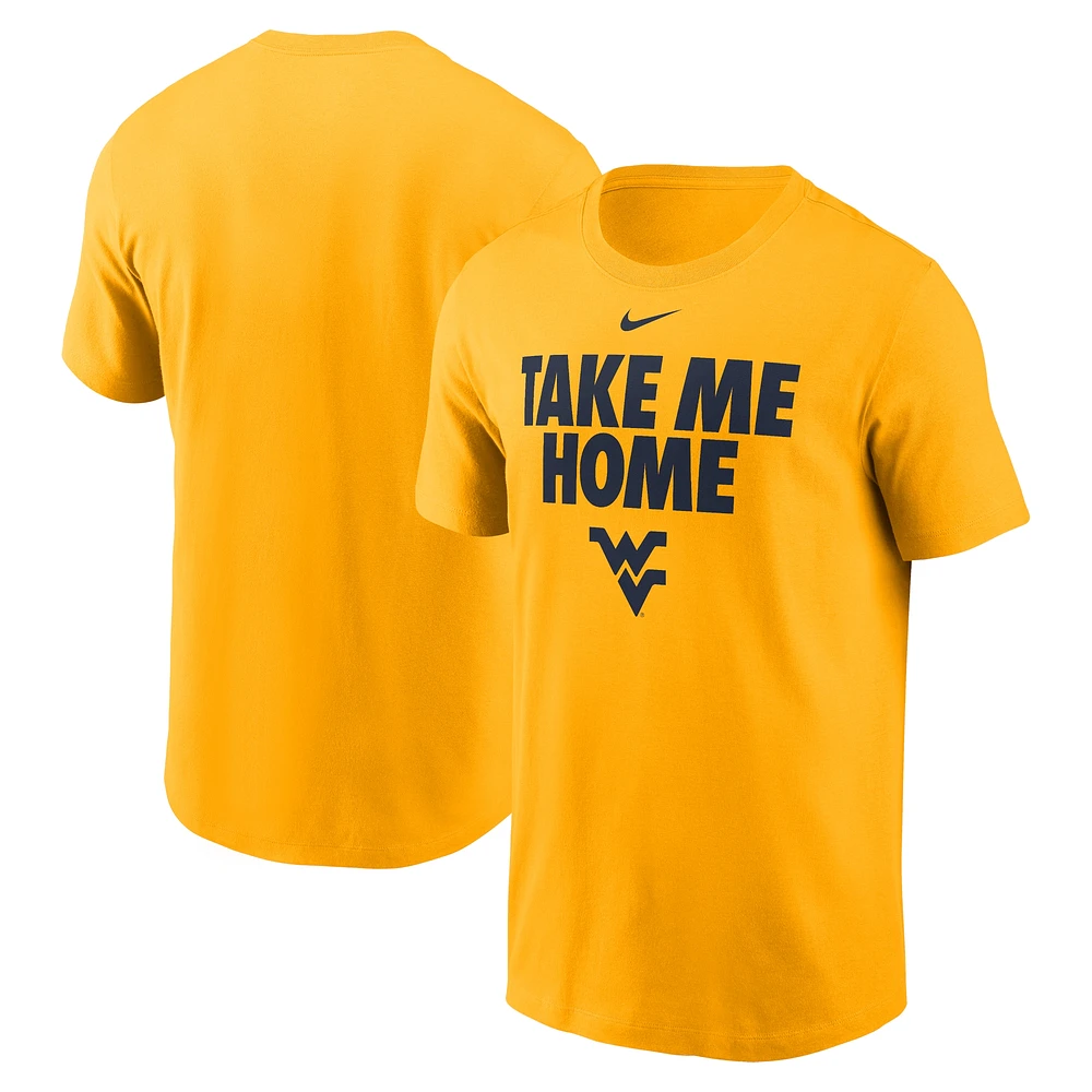 T-shirt Nike doré pour hommes des Mountaineers de Virginie-Occidentale Local Ultimate Chant