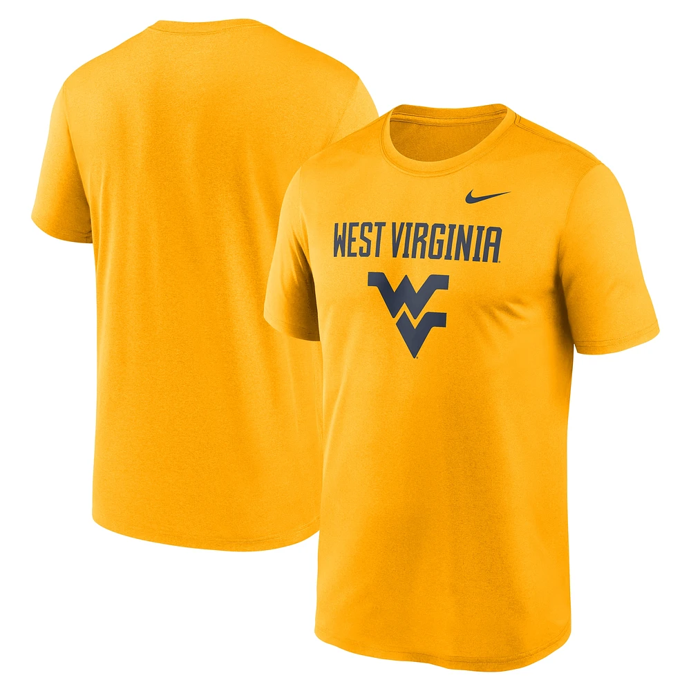 Men's Nike Gold West Virginia Mountaineers Lockup Legend Performance T-Shirt