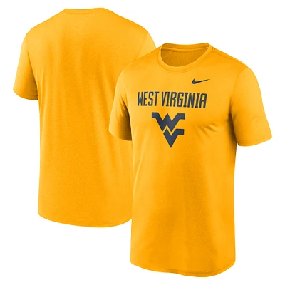 T-shirt Nike Gold West Virginia Mountaineers Lockup Legend Performance pour homme