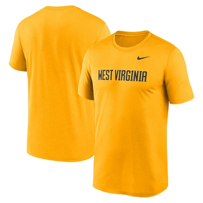 T-shirt Nike Gold pour homme avec logo Primetime Legend des West Virginia Mountaineers