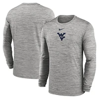 Men's Nike Gray West Virginia Mountaineers 2025 Sideline Velocity Performance Long Sleeve T-Shirt