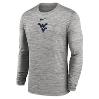 Men's Nike Gray West Virginia Mountaineers 2025 Sideline Velocity Performance Long Sleeve T-Shirt