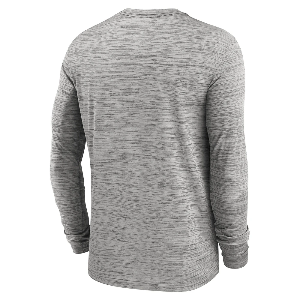 Men's Nike Gray West Virginia Mountaineers 2025 Sideline Velocity Performance Long Sleeve T-Shirt
