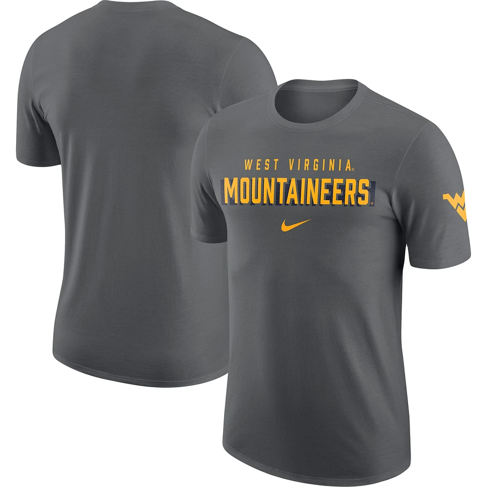 T-shirt Nike West Virginia Mountaineers Campus Gametime pour homme gris