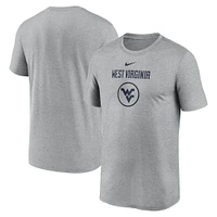 T-shirt Nike Heather Grey West Virginia Mountaineers pour homme - Légende du basket-ball sur le terrain Performance