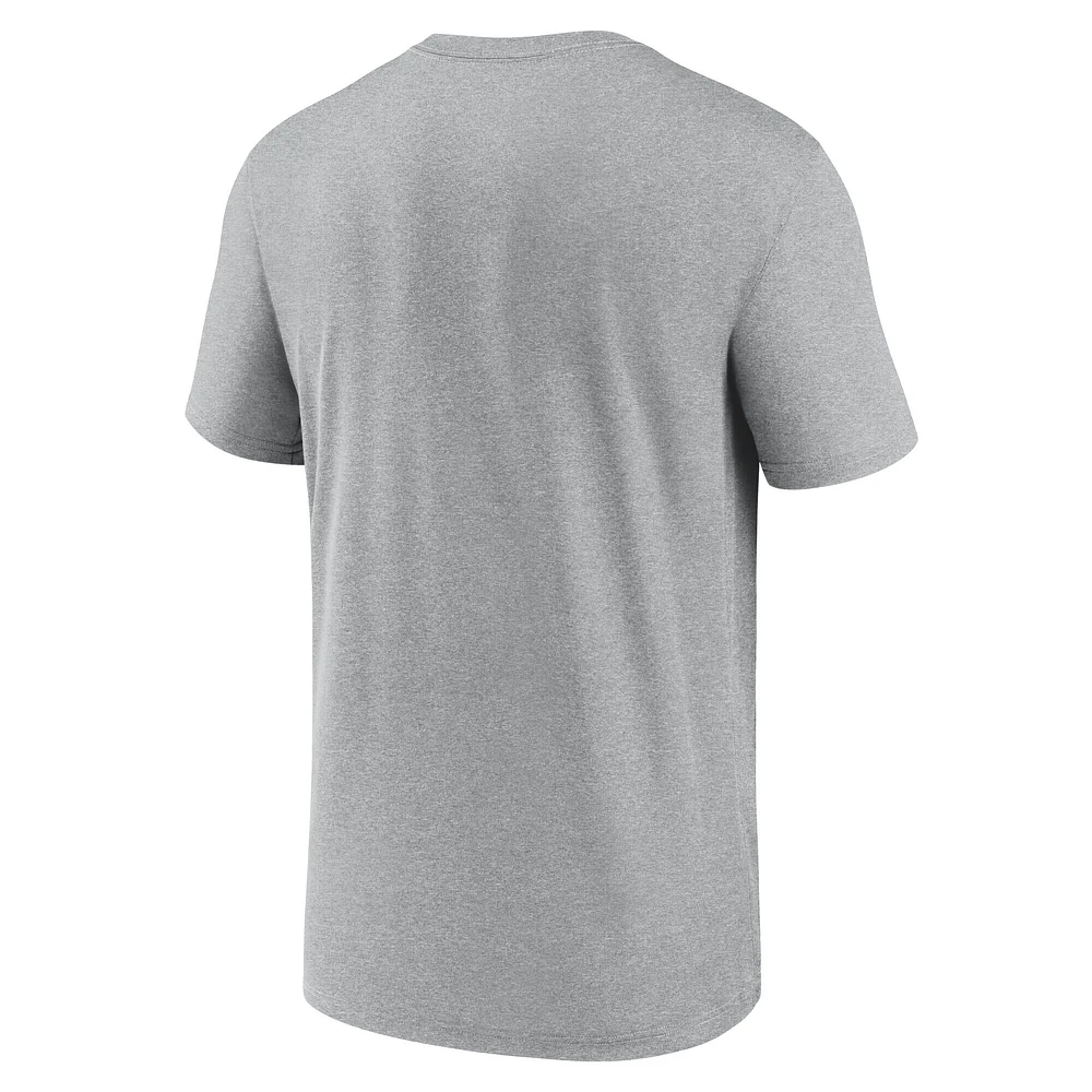 T-shirt Nike Heather Grey West Virginia Mountaineers pour homme - Légende du basket-ball sur le terrain Performance