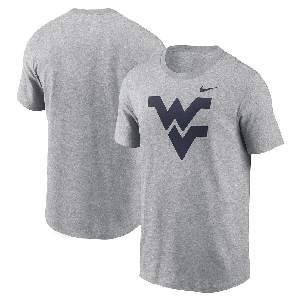 T-shirt Nike gris chiné avec logo Primetime Evergreen des Mountaineers de Virginie-Occidentale pour hommes