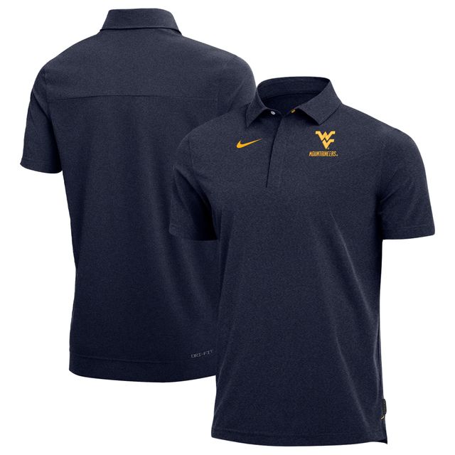 Polo Nike West Virginia Mountaineers 2022 Coach Performance pour Homme - Bleu marine chiné