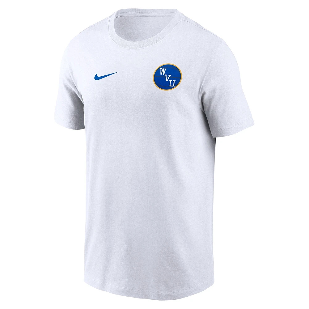 T-shirt d'échauffement Nike Jerry West pour homme, blanc, Virginia Mountaineers