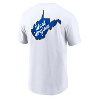 T-shirt d'échauffement Nike Jerry West pour homme, blanc, Virginia Mountaineers