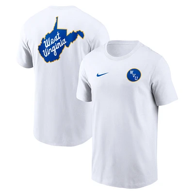 T-shirt d'échauffement Nike Jerry West pour homme, blanc, Virginia Mountaineers