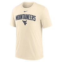 Men's Nike Natural West Virginia Mountaineers Arch Logo Triblend T-Shirt