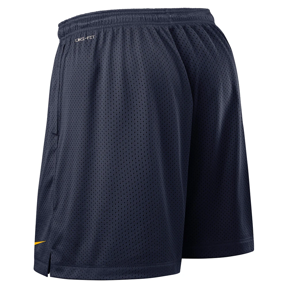 Short de performance réversible Nike bleu marine/or West Virginia Mountaineers 2025 pour homme