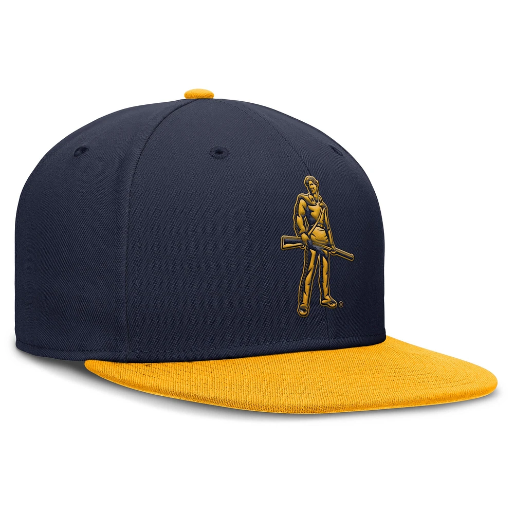 Men's Nike Navy/Gold West Virginia Mountaineers Two-Tone Primetime Performance Fitted Hat