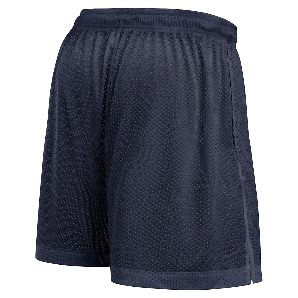 Short réversible Nike bleu marine/gris chiné pour homme des West Virginia Mountaineers