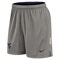 Short réversible Nike bleu marine/gris chiné pour homme des West Virginia Mountaineers