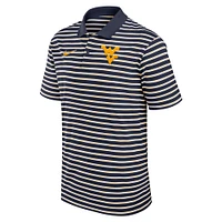 Polo de performance à rayures Nike pour hommes, marine/blanc, West Virginia Mountaineers Primetime Victory