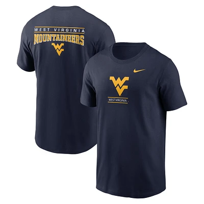 T-shirt Nike bleu marine West Virginia Mountaineers 2-Hit pour homme