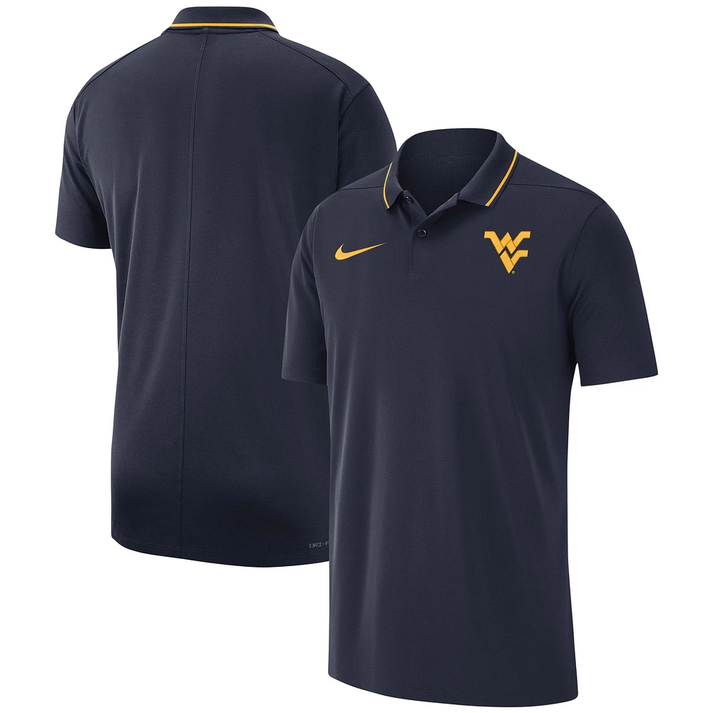 Polo Performance Nike West Virginia Mountaineers 2023 Coaches pour Homme - Bleu Marine