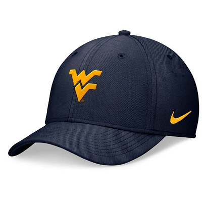 Men's Nike Navy West Virginia Mountaineers 2024 On-Field Swoosh Performance Flex Hat