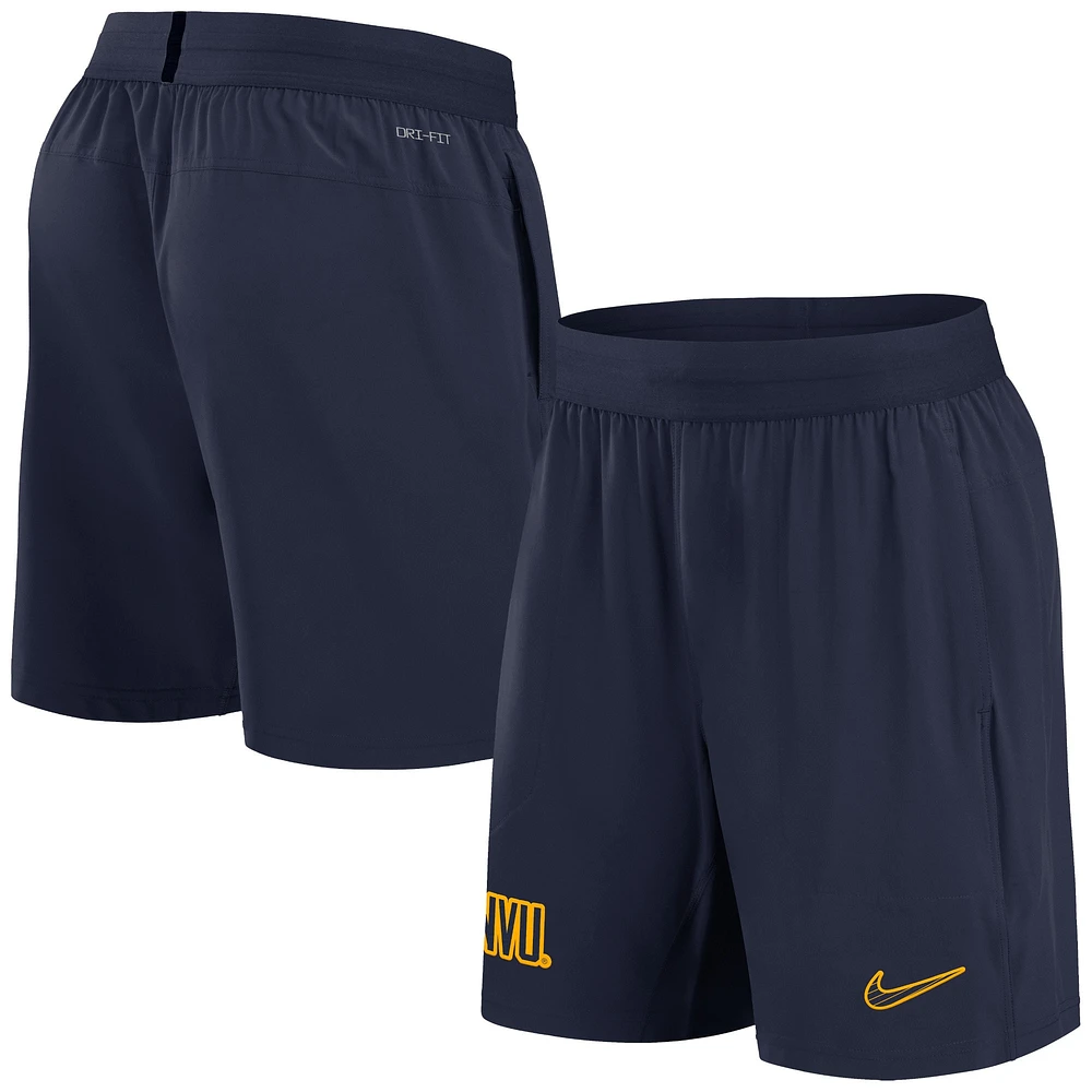 Short Nike pour homme, bleu marine, West Virginia Mountaineers 2024 Sideline Performance