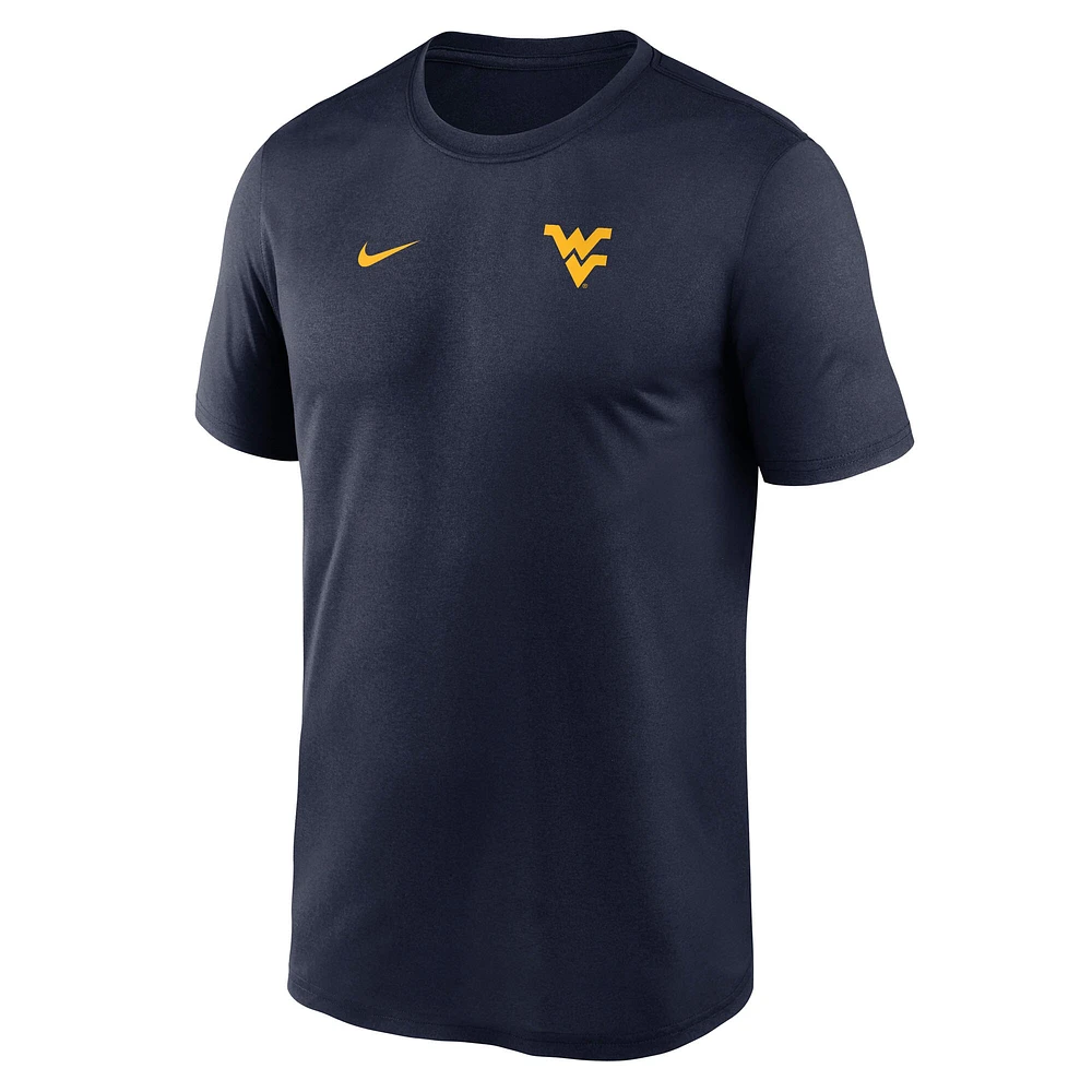 Men's Nike Navy West Virginia Mountaineers 2025 Sideline Small Logo Legend Performance T-Shirt