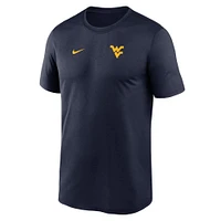 Men's Nike Navy West Virginia Mountaineers 2025 Sideline Small Logo Legend Performance T-Shirt