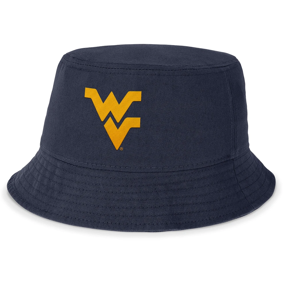 Chapeau bob Apex Nike pour hommes, bleu marine, West Virginia Mountaineers