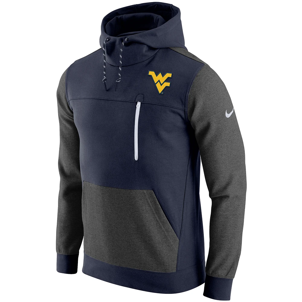 Sweat à capuche coupe slim Nike pour homme, marine, West Virginia Mountaineers AV-15 2.0