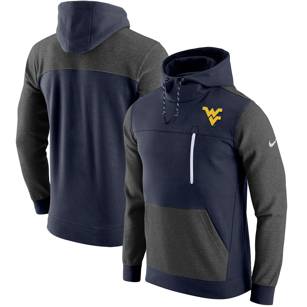 Sweat à capuche coupe slim Nike pour homme, marine, West Virginia Mountaineers AV-15 2.0