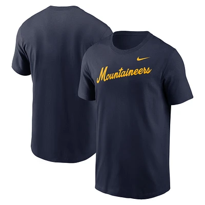 Men's Nike Navy West Virginia Mountaineers Baseball Wordmark T-Shirt