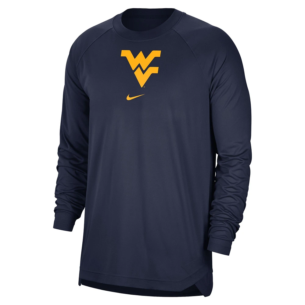 Men's Nike Navy West Virginia Mountaineers Basketball Spotlight Performance Raglan T-Shirt