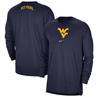 T-shirt Nike bleu marine West Virginia Mountaineers Basketball Spotlight Performance Raglan pour homme