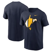 T-shirt Nike bleu marine West Virginia Mountaineers Campus State Shape pour homme