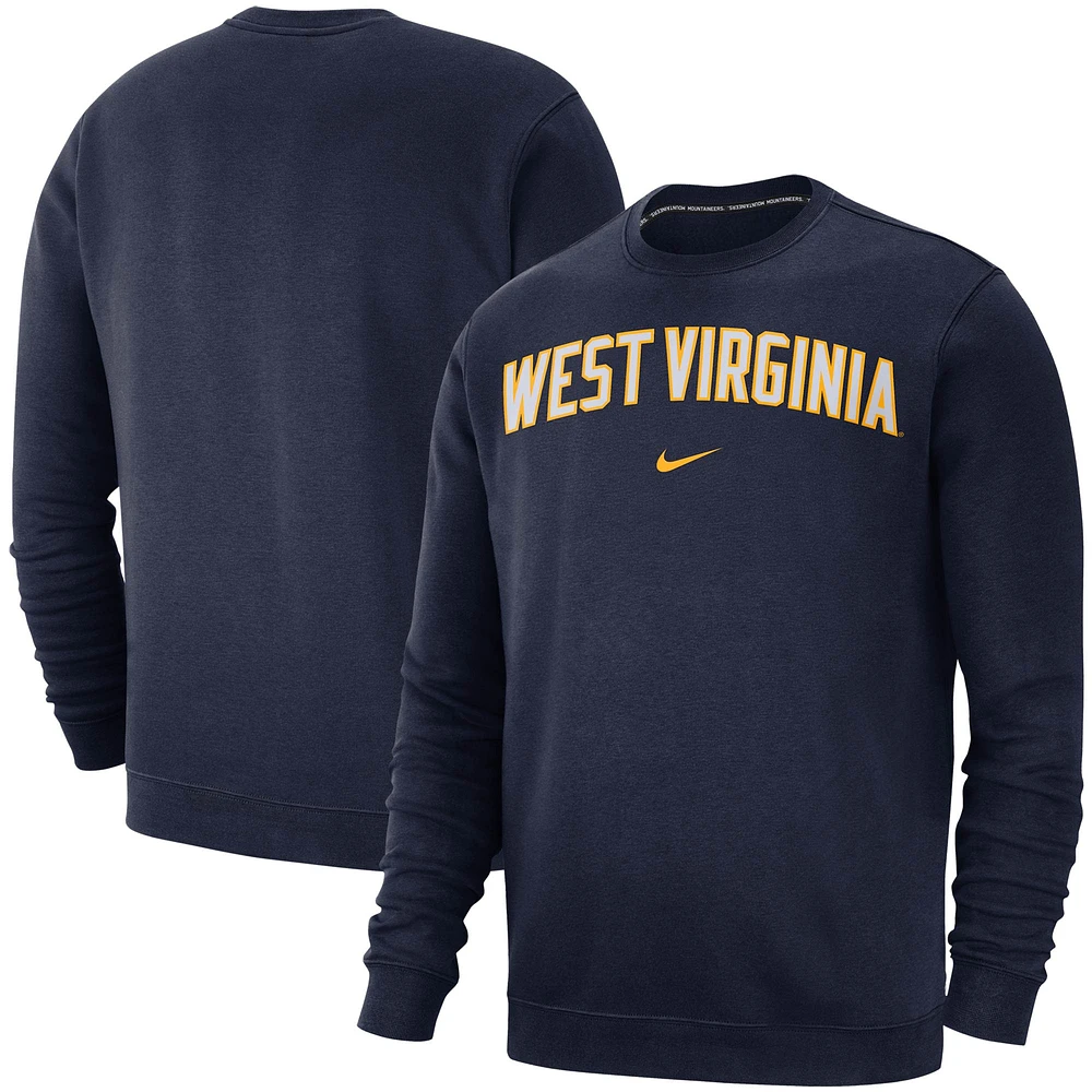 Sweat à capuche Nike West Virginia Mountaineers Club Fleece pour homme - Bleu marine