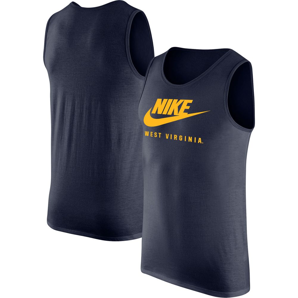 Men's Nike Navy West Virginia Mountaineers Futura Performance Scoop Neck Tank Top