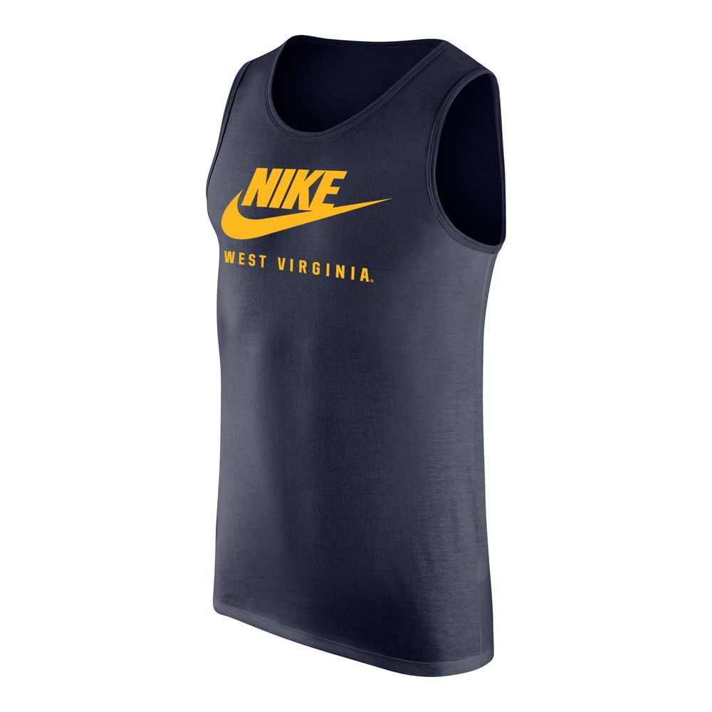 Men's Nike Navy West Virginia Mountaineers Futura Performance Scoop Neck Tank Top