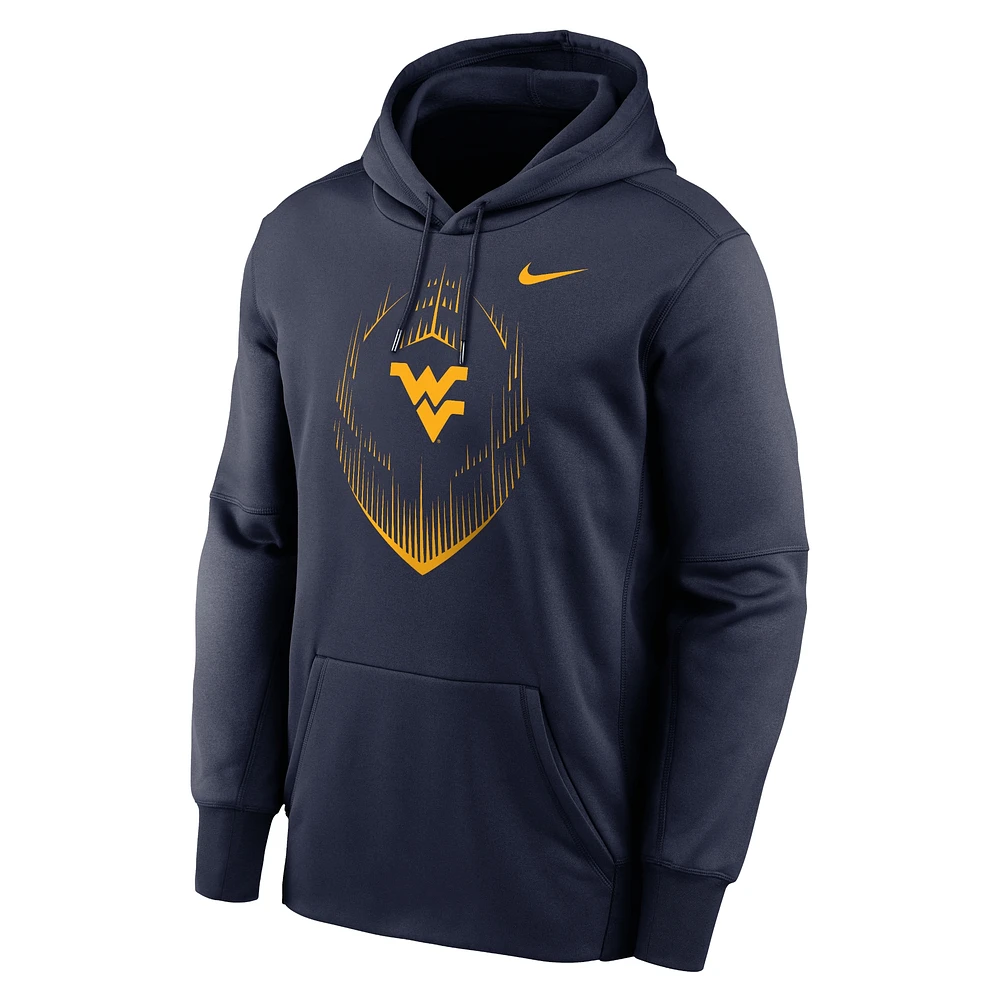 Sweat à capuche Nike bleu marine West Virginia Mountaineers Icon Football Performance pour homme