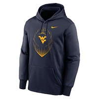 Men's Nike Navy West Virginia Mountaineers Icon Football Performance Pullover Hoodie