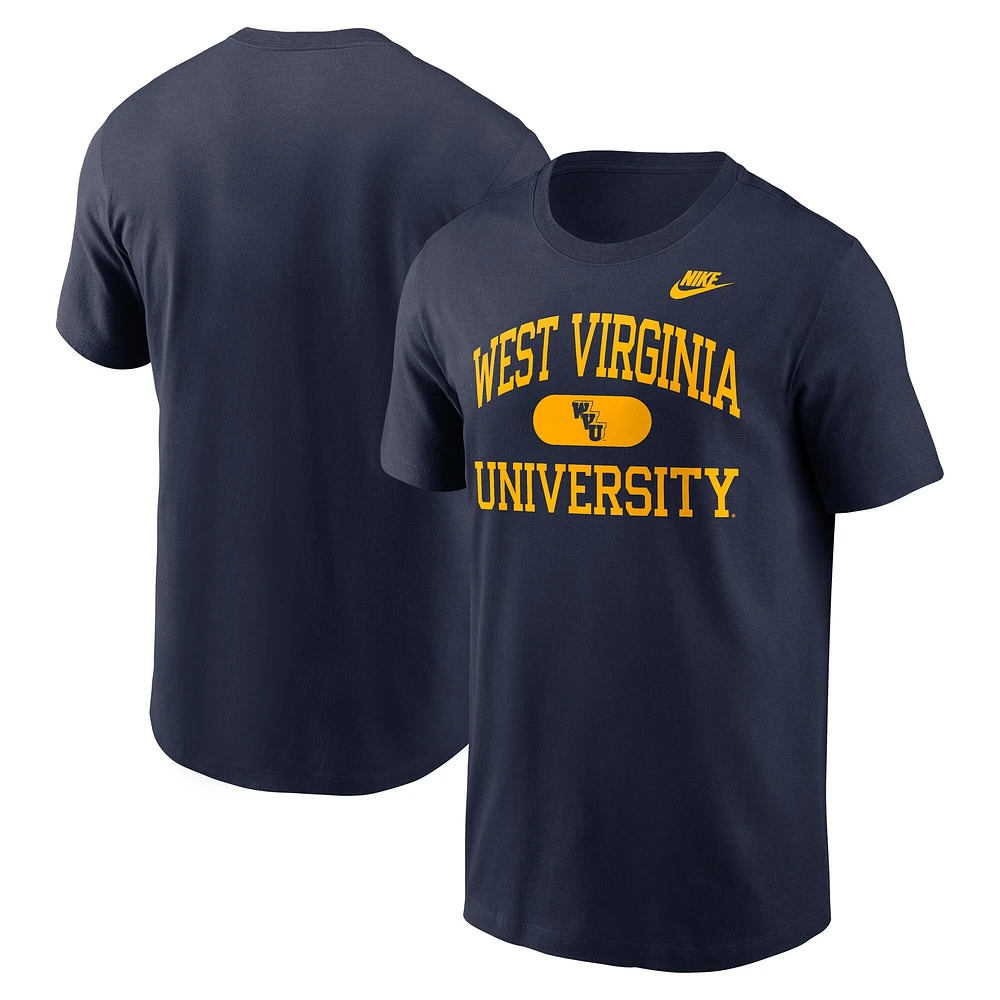 T-shirt Nike bleu marine pour homme, Legacy Alma Mater des West Virginia Mountaineers