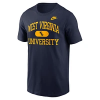 T-shirt Nike bleu marine pour homme, Legacy Alma Mater des West Virginia Mountaineers