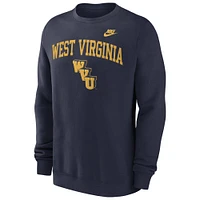 Sweat-shirt à enfiler Nike Navy West Virginia Mountaineers Legacy Classic Tackle pour homme en sergé brodé avec logo forme d'arc