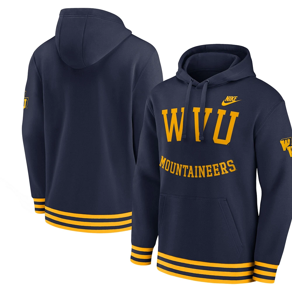 Sweat à capuche rétro Legacy des West Virginia Mountaineers Nike bleu marine pour homme