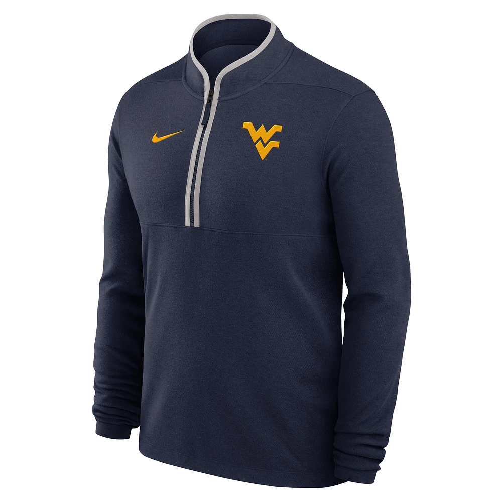 Men's Nike Navy West Virginia Mountaineers Lightweight Victory Performance Half-Zip Pullover