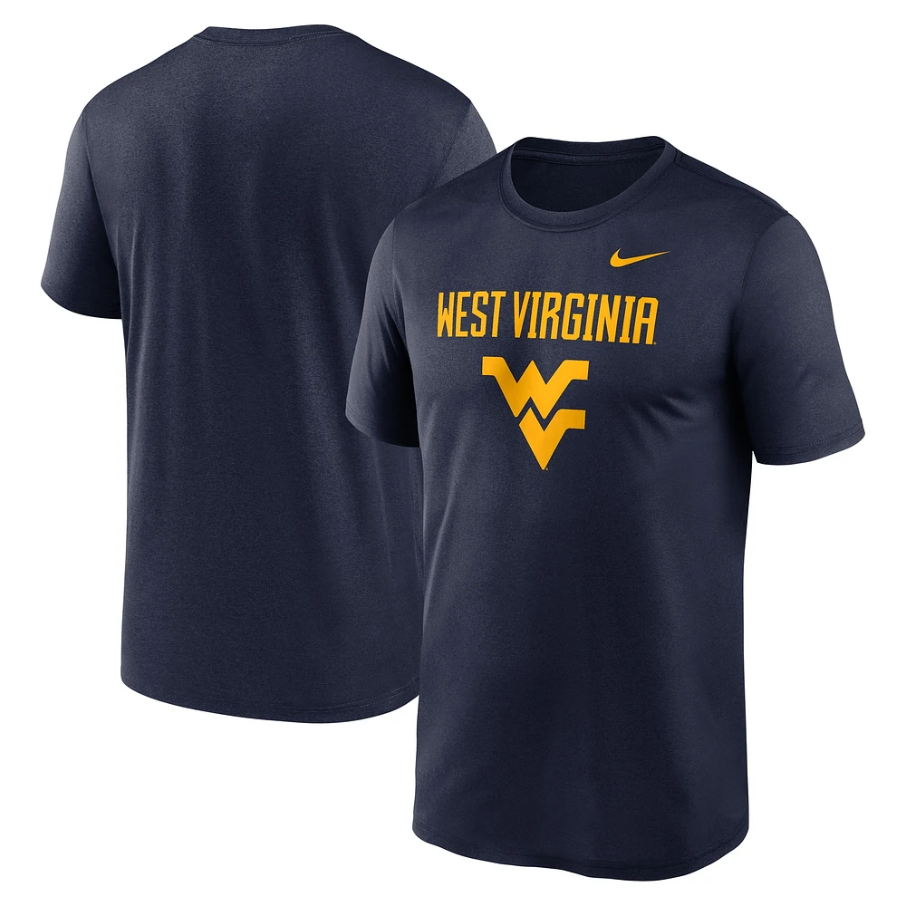 T-shirt Nike bleu marine West Virginia Mountaineers Lockup Legend Performance pour homme