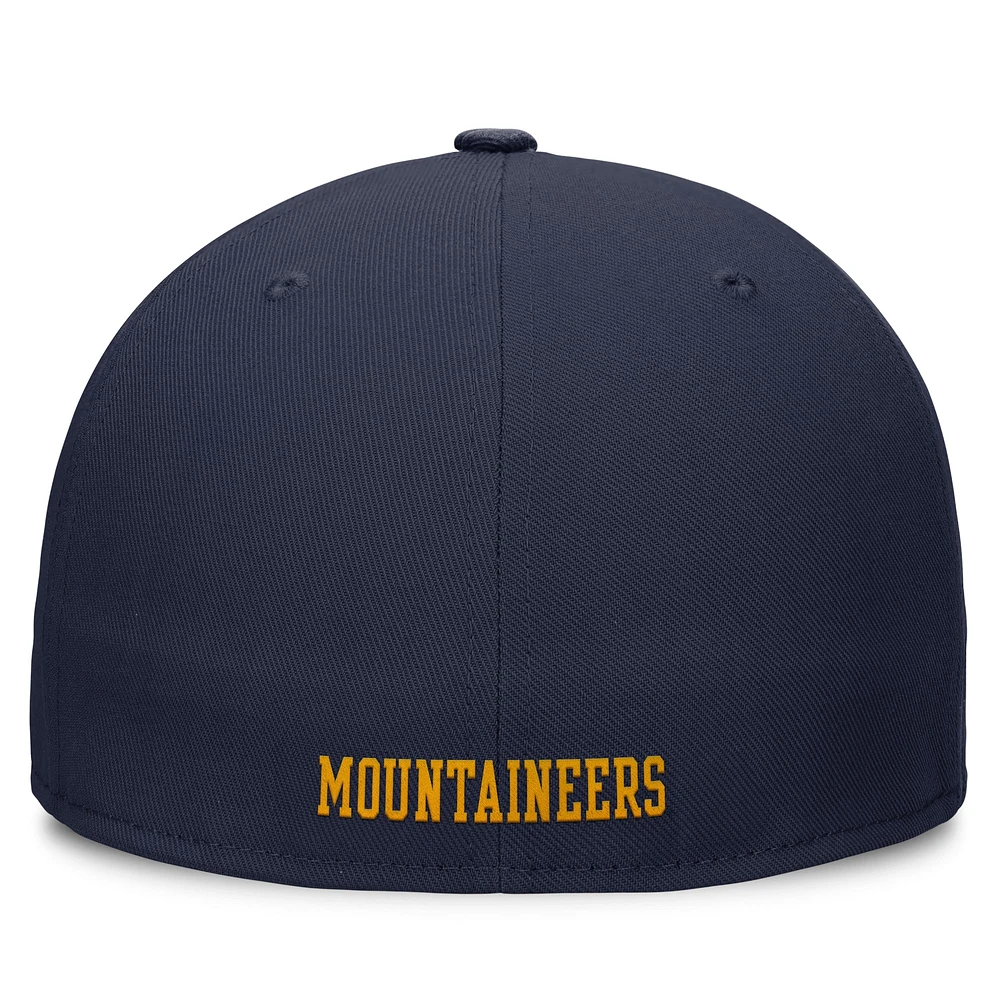 Casquette ajustée On-Field Pro Nike pour hommes, bleu marine, West Virginia Mountaineers