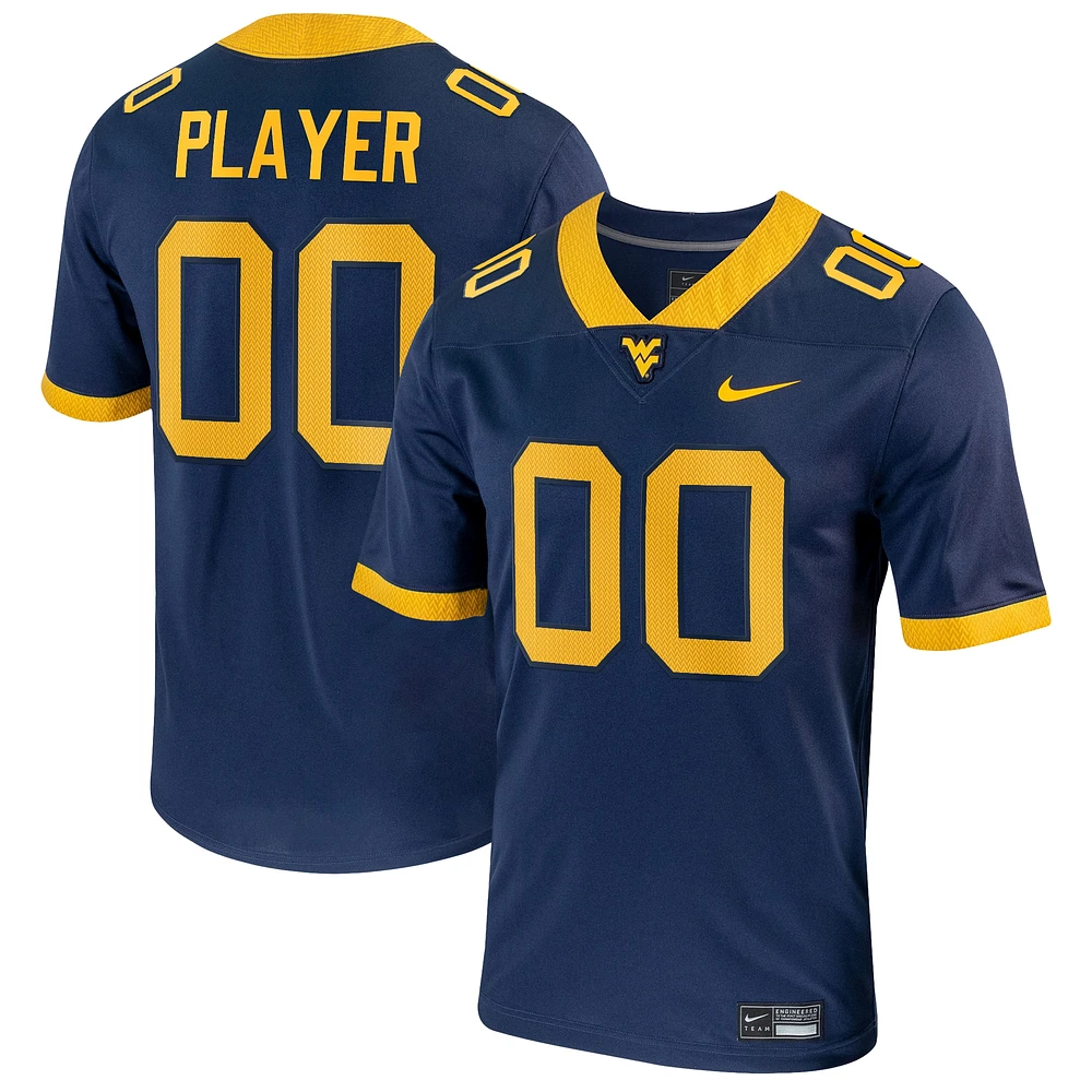 Maillot de football réplique NIL Pick-A-Player des West Virginia Mountaineers Nike bleu marine pour homme