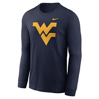 Men's Nike Navy West Virginia Mountaineers Primary Logo Long Sleeve T-Shirt